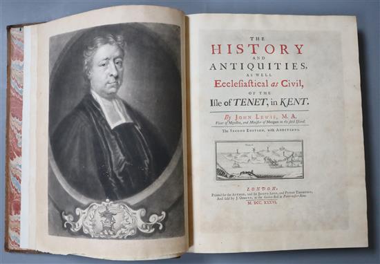 THANET: Lewis, John - The History and Antiquities, Ecclesiastical and Civil, of the Isle of Tenet, in Kent, 2nd edition,